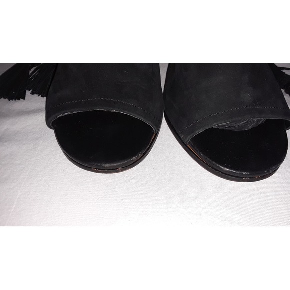 Sam Edelman Sz 10M SAMPSON Black Suede Strappy Ankle Mules EUC - Picture 7 of 8